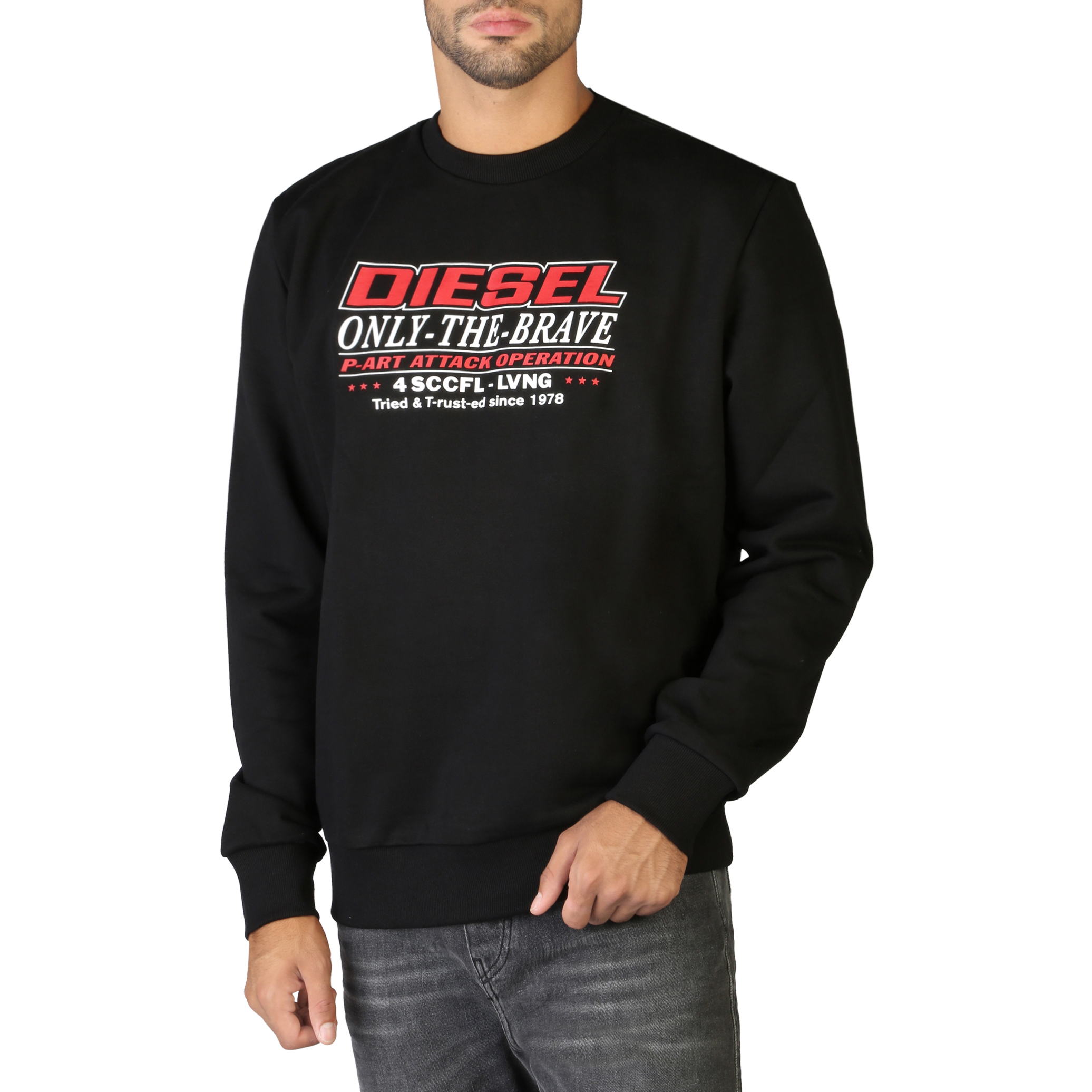 Diesel Black Sweatshirts for Men - S-GIRK-K21_0HAYT