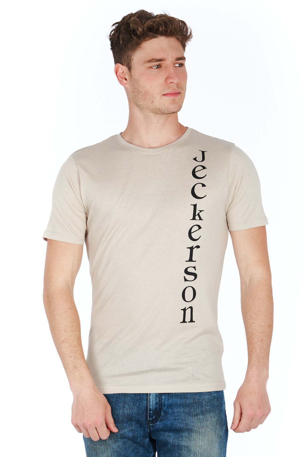 Jeckerson Graue T-Shirts für Herren - LOGO