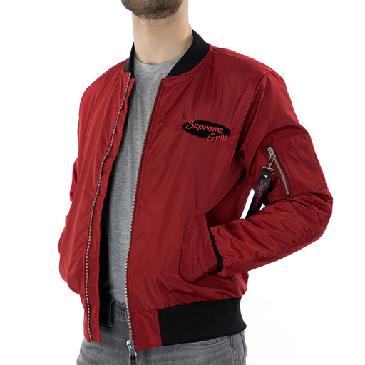Supreme Grip Red Bomber Jacket