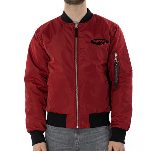 Supreme Grip Red Bomber Jacket
