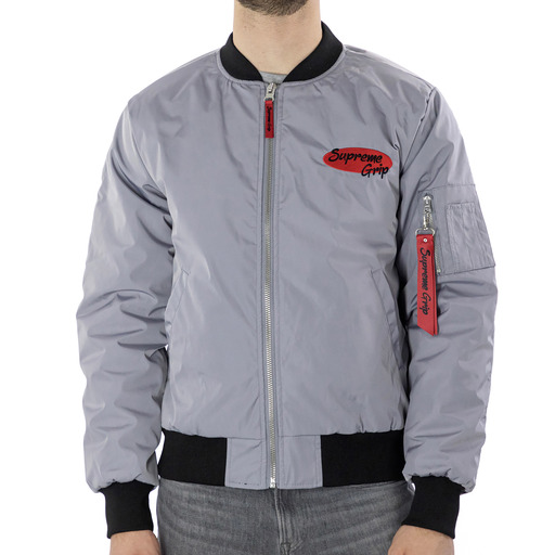 Supreme Grip Reflective Bomber Jacket Grey