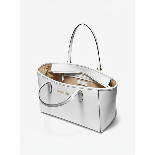 Michael Kors Jet Set Large Leather Tote White