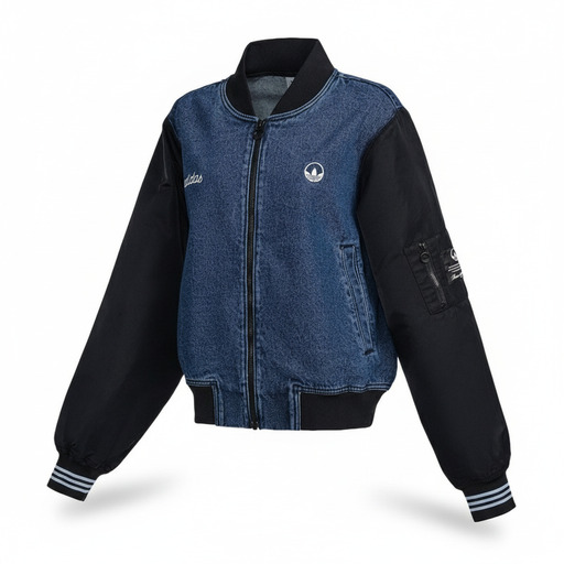 Adidas Denim Bomber Jacket Blue