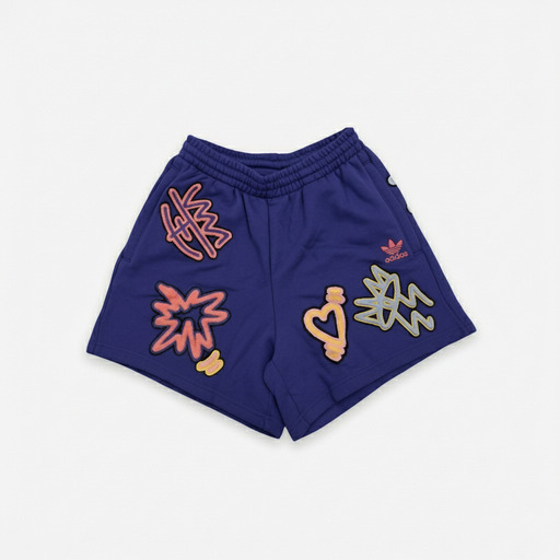 Adidas Love Graffiti Cotton Shorts Purple