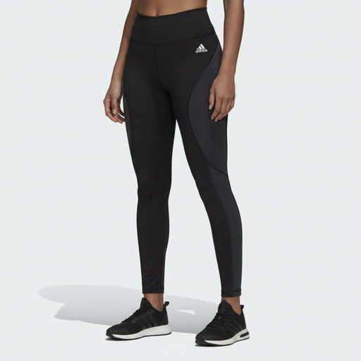 Adidas Black Performance Leggings with Grey Panels