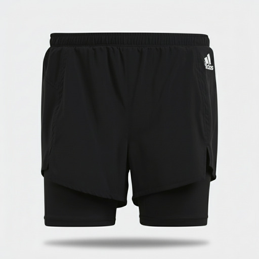 Adidas Two-in-One Running Shorts Black