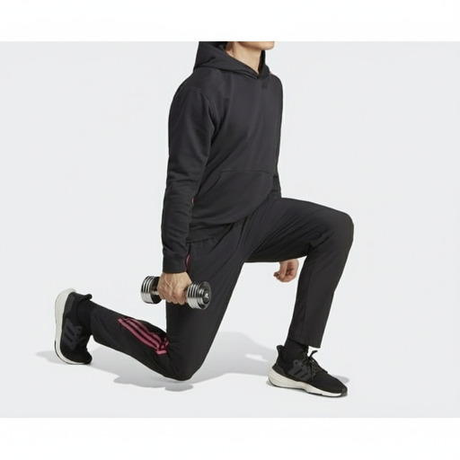Adidas Pink Stripe Athletic Hoodie Black