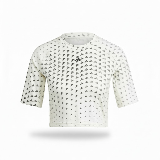 Adidas Logo Pattern Workout Tee White