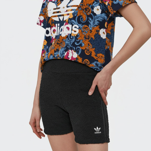 Adidas Originals Textured Black Biker Shorts