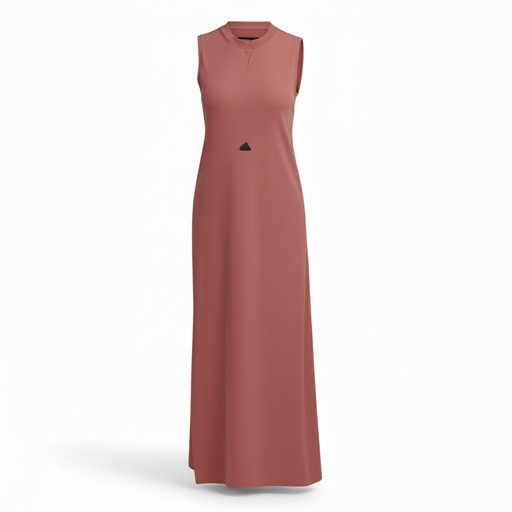 Adidas Ribbed Maxi Dress Red Black