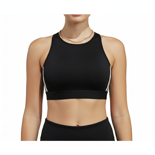 Adidas Three Stripe Sports Bra Black