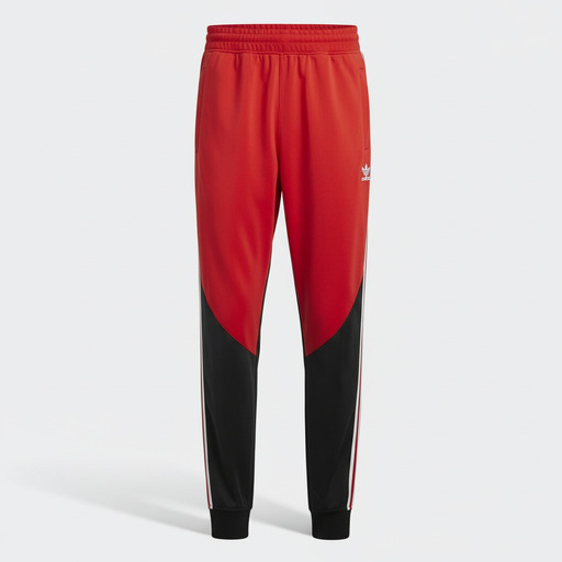 Adidas SST Colorblock Track Pants Red Black