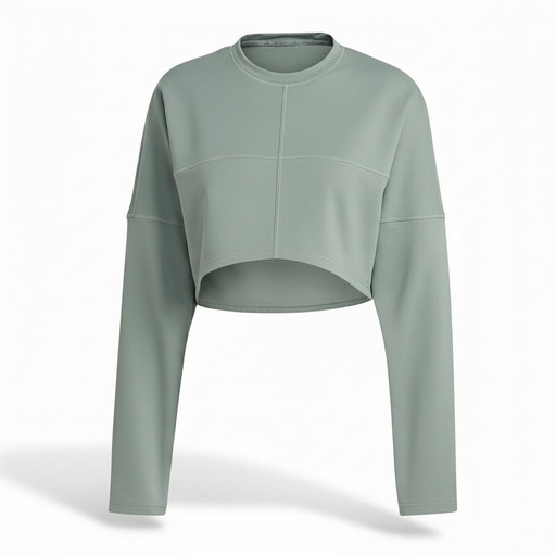 Adidas Sage Green Cropped Sweatshirt