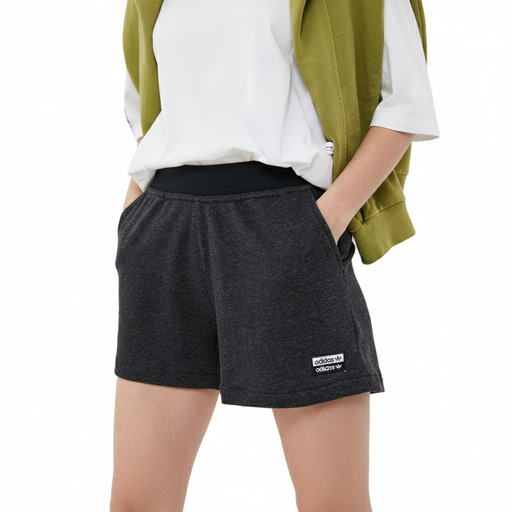 Adidas Dark Grey French Terry Shorts Black