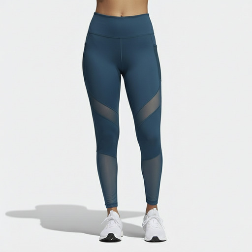 Adidas Mesh Panel High-Waist Leggings Teal