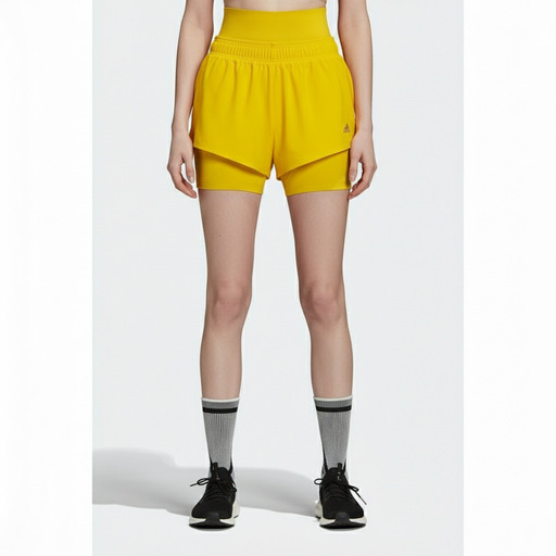 Adidas TruePur Layered Athletic Shorts Yellow