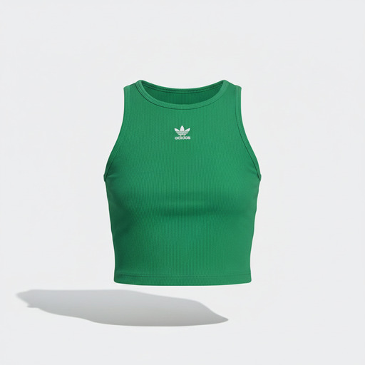 Adidas Green Ribbed Tank Top