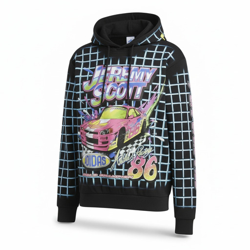 Adidas Jeremy Scott Rally Grid Hoodie Black