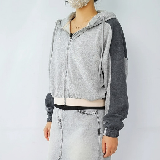 Adidas Colorblock Zip-Up Hoodie Grey