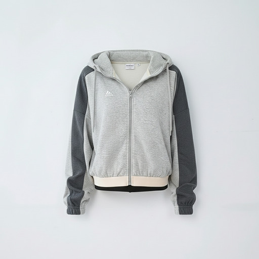 Adidas Colorblock Zip-Up Hoodie Grey