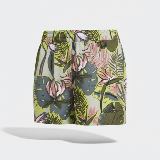 Adidas Tropical Print Girls Shorts Green