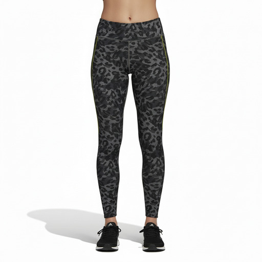 Adidas Adizero Leopard Print Running Leggings Grey