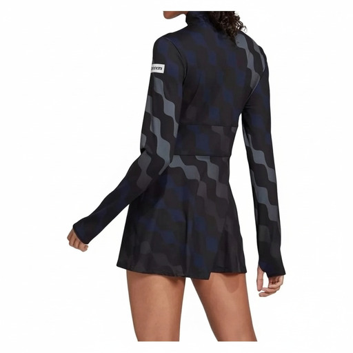 Adidas Geometric Camo Quarter-Zip Dress Black