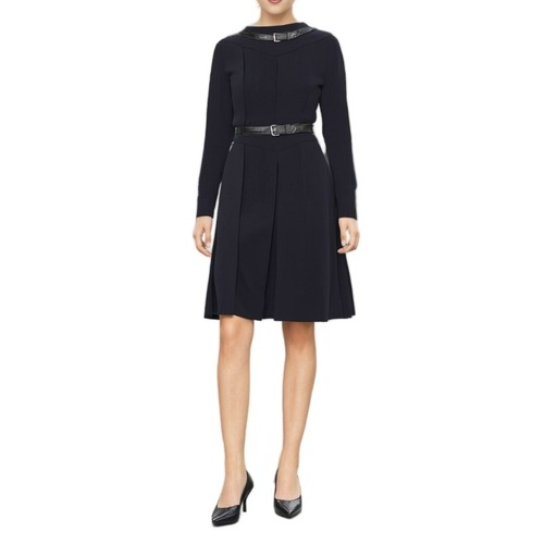 Moschino Belted Long Sleeve Dress Black