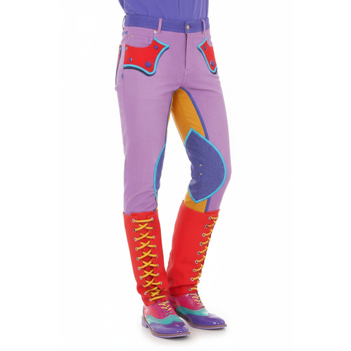 Moschino Pantallona Colorblock Western Trousers Purple