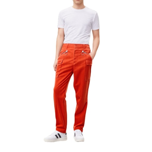 Moschino Pantallona Orange Cargo Trousers Men