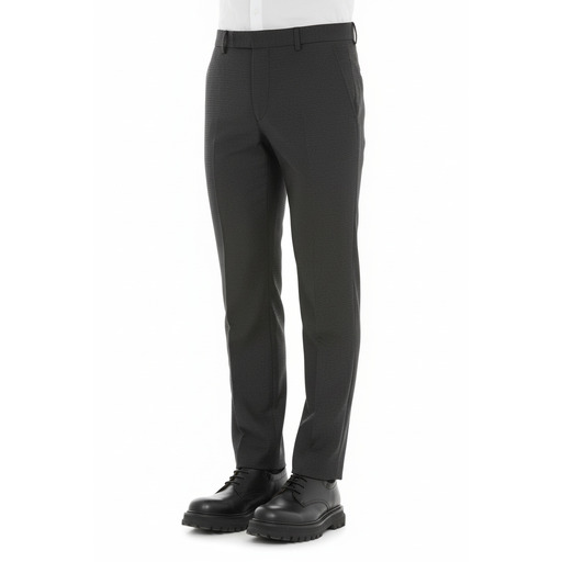 Moschino Pantallona Charcoal Wool Blend Tailored Trousers