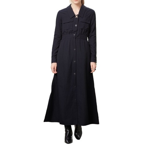 Moschino Military Button-Front Maxi Dress Navy