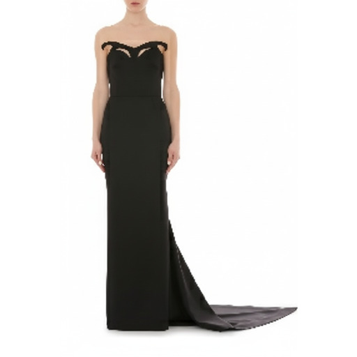 Moschino Fustan Strapless Cutout Evening Gown Black