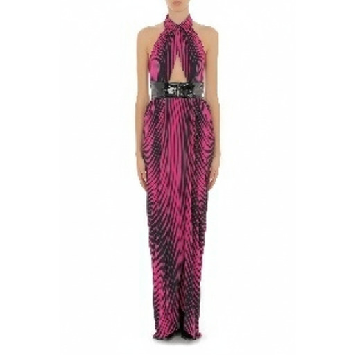 Moschino Fustan Halter Cutout Maxi Dress Pink
