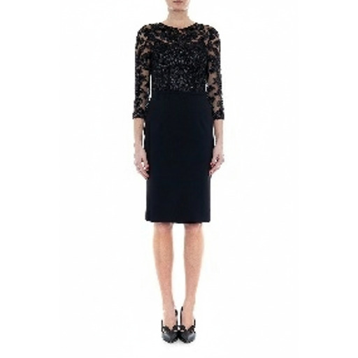 Moschino Fustan Sequined Lace Cocktail Dress Black