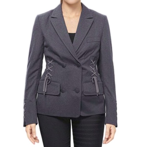 Moschino Xhaketë kostumi Corset Lace-Up Double-Breasted Blazer Grey