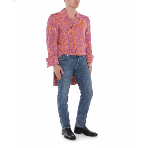 Moschino Paisley Print Longline Jacket Pink