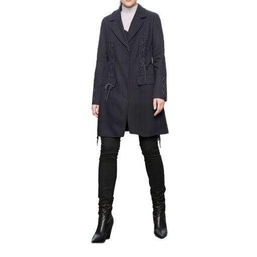 Moschino Lace-Up Detail Blazer Coat Charcoal
