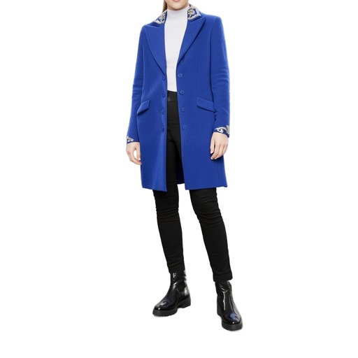 Moschino Royal Blue Wool Blend Coat