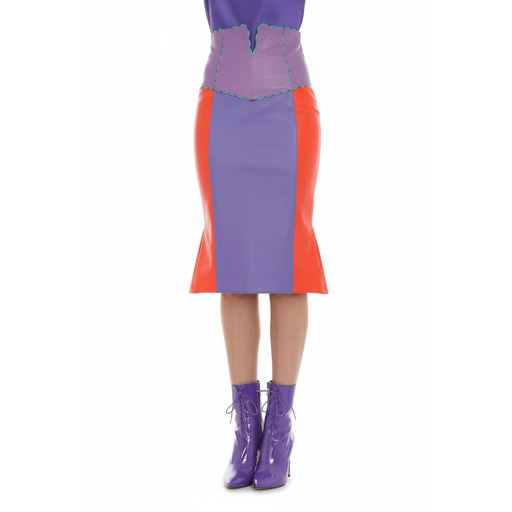 Moschino Fund Colorblock Mermaid Skirt Purple Orange