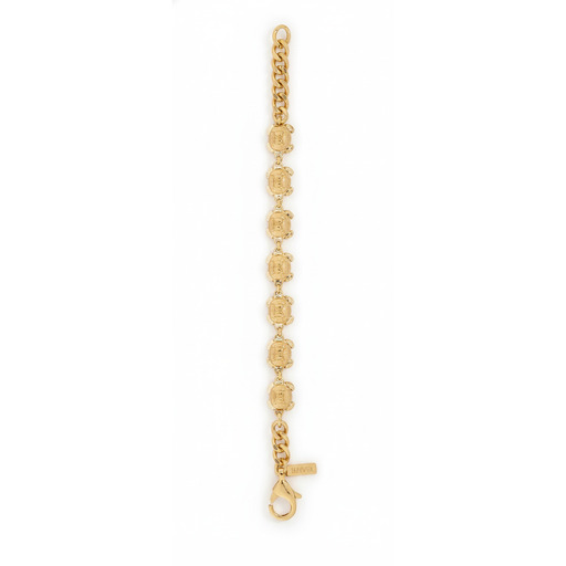 Moschino Pantallona Gold Chain Medallion Bracelet