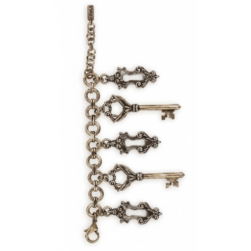 Moschino Pantallona Vintage Key Chain Bracelet Bronze