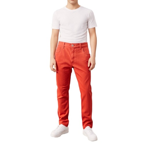 Moschino Pantallona Coral Red Slim Trousers