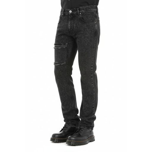 Moschino Xhinse Distressed Acid Wash Jeans Black