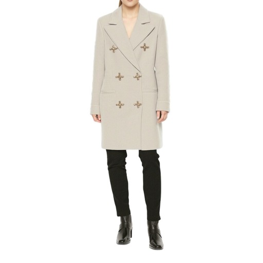 Moschino Pallto Double-Breasted Wool Coat Beige