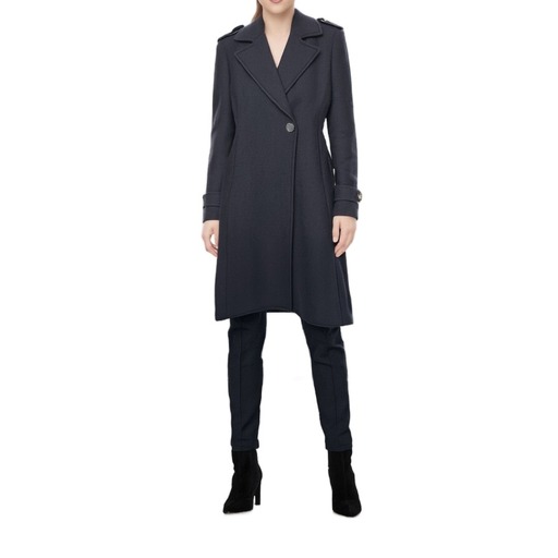 Moschino Pallto Wool Blend Trench Coat Charcoal