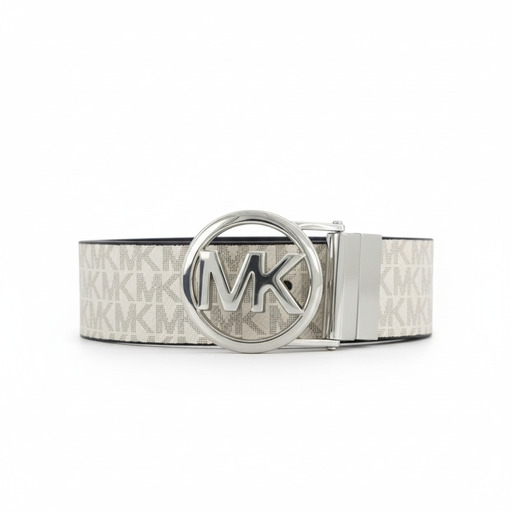Michael Kors MK Charm Leather Belt Vanilla