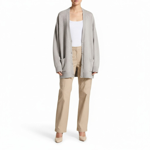 Michael Kors Oversized Button Cardigan Grey
