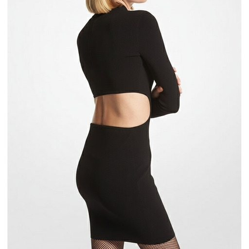 Michael Kors Cutout Turtleneck Dress Black