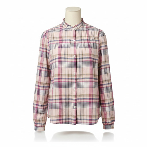 Wrangler Pintuck Plaid Blouse Violet